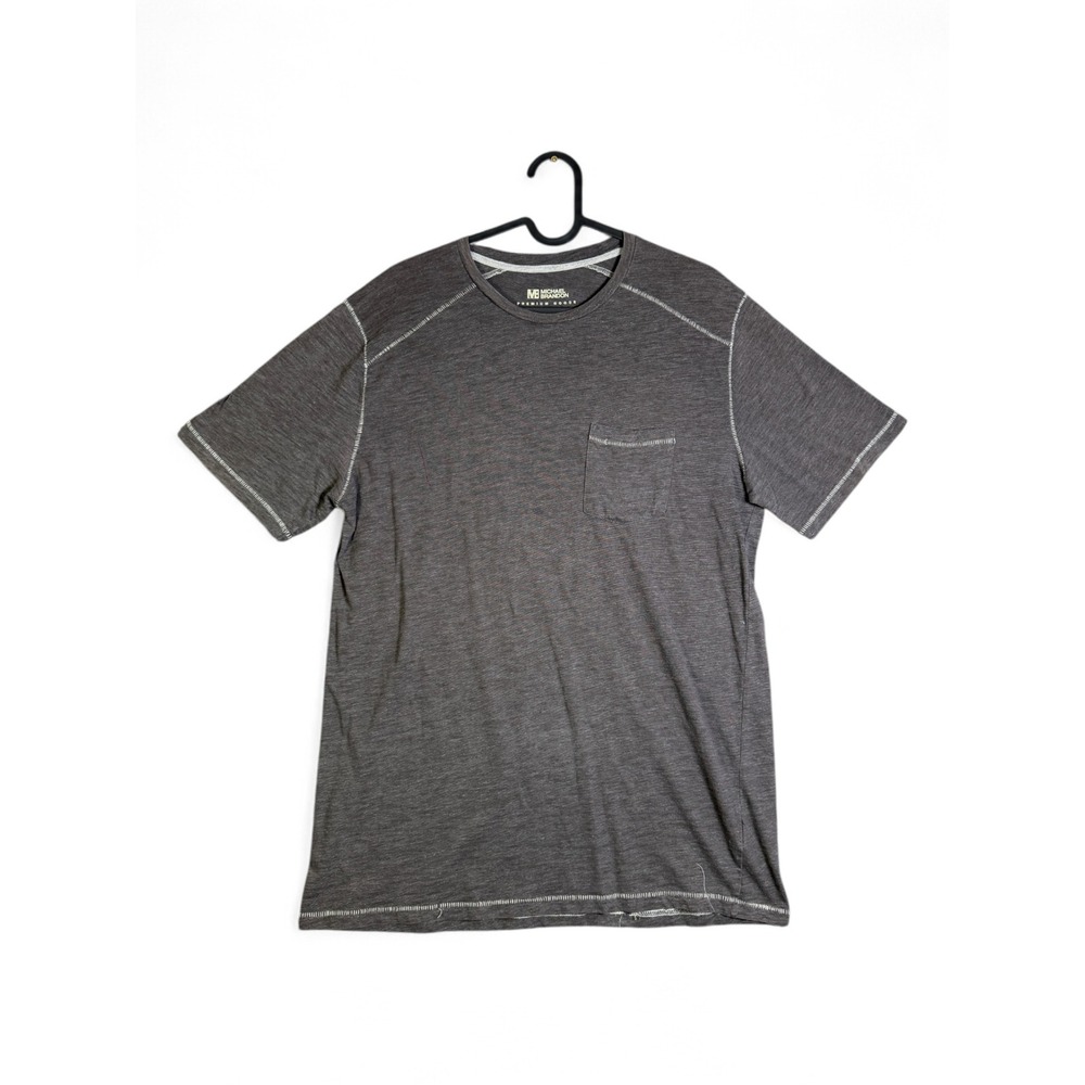 Michael Brandon Mens Charcoal Grey Contrast Stitch Pocket T-Shirt Size M Heather